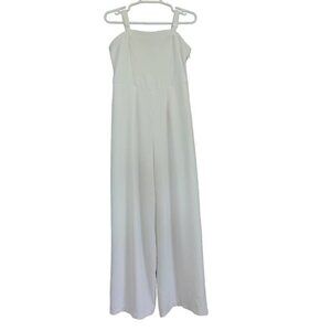 Wild Fable Women's White Strapless Jumpsuit M Wide-Leg Side Zipper Summer .